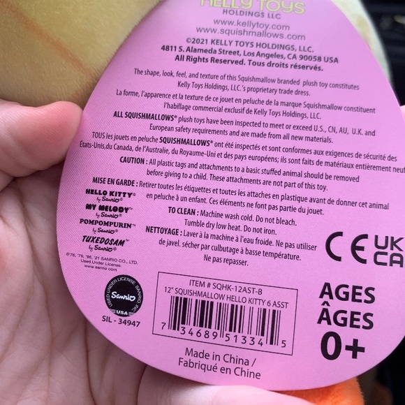 Tag Squishmallow Material 12 Inch Pineapple Hello Kitty Squishmallow